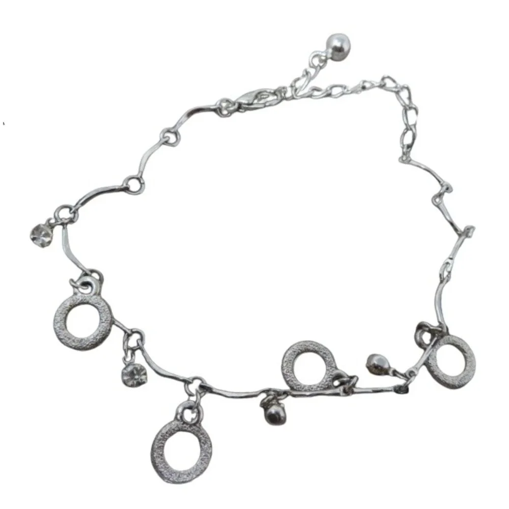 Vintage Silvertone Metal Bracelets Charms‎ Stones Beads Lot of 3